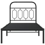 vidaXL Cadre de lit métal avec tête de lit noir 90x190 cm