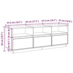 vidaXL Meuble TV cire marron 140x37x50 cm bois pin massif
