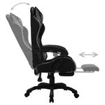 vidaXL Fauteuil de jeux vidéo avec LED RVB Gris et noir Similicuir