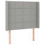 vidaXL Sommier à lattes de lit matelas LED Gris clair 100x200 cm Tissu