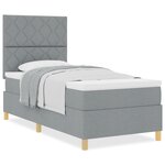 vidaXL Lit à Sommier avec Matelas Gris Clair 90x200 cm Tissu