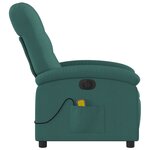 vidaXL Fauteuil de massage inclinable électrique Vert foncé Tissu