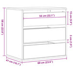 vidaXL Commode d'angle vieux bois 60x41x58 cm bois d'ingénierie