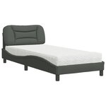 vidaXL Lit avec matelas gris foncé 80x200 cm tissu