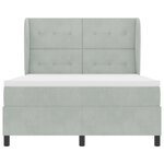 Lit à ressort vidaXL avec matelas - Gris clair  140x190 cm  Velours