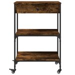 vidaXL Chariot de cuisine chêne fumé 60x48x89 5 cm bois d'ingénierie