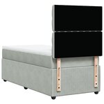 vidaXL Sommier à lattes de lit et matelas Gris clair 100x200cm Velours