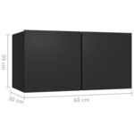 vidaXL Ensemble de meubles TV 4 Pièces Noir Bois d'ingénierie