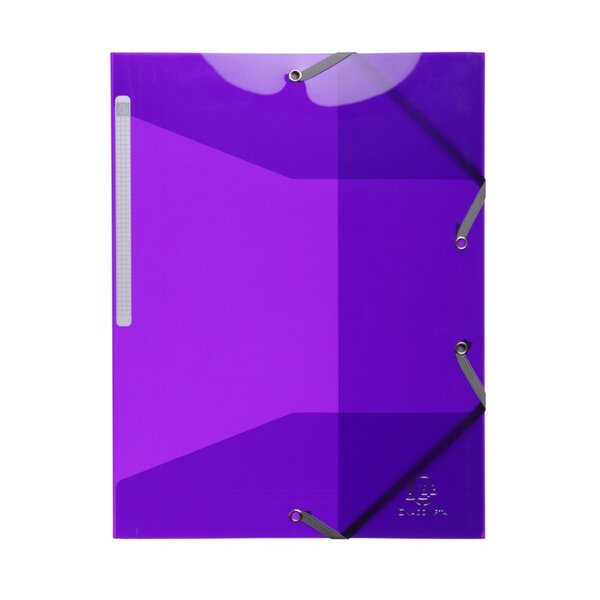 Exacompta : chemise 3 rabats elastiques 24x32cm polypropylène transparent violet