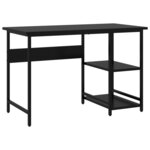 Bureau table poste de travail meuble d'ordinateur informatique étude d'ordinateur 105 x 55 x 72 cm MDF et métal noir 02_0023742
