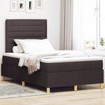vidaXL Lit à ressort avec matelas marron foncé petit double en tissu
