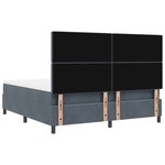 Lit avec sommier et matelas vidaXL & LED Gris Foncé 180x200 cm Velours