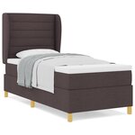 Lit avec sommier et matelas vidaXL Marron foncé 80x200 cm Tissu