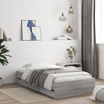 vidaXL Cadre de lit et tiroirs sonoma gris 75x190cm bois d'ingénierie