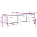vidaXL Meuble TV SENJA aspect rotin marron 158x40x49cm bois massif pin