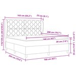 Lit box spring avec matelas crème 160x200 cm en tissu