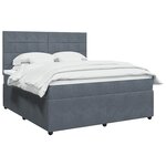 vidaXL Sommier à lattes de lit et matelas Gris foncé 180x200cm Velours