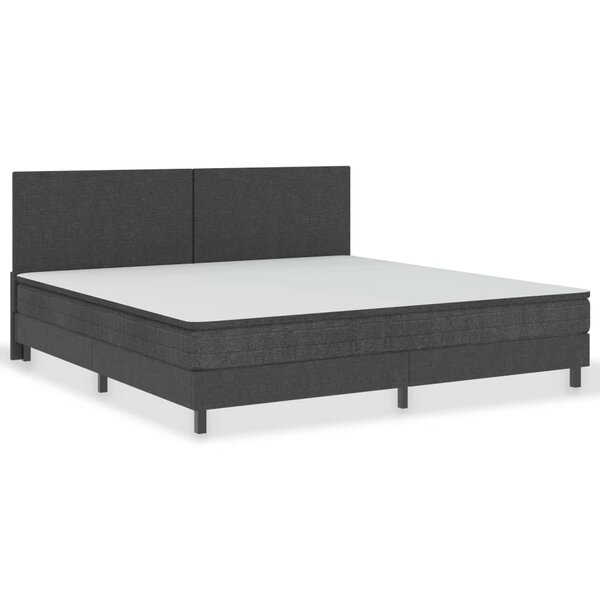 vidaXL Sommier à lattes de lit Gris foncé Tissu 200x200 cm