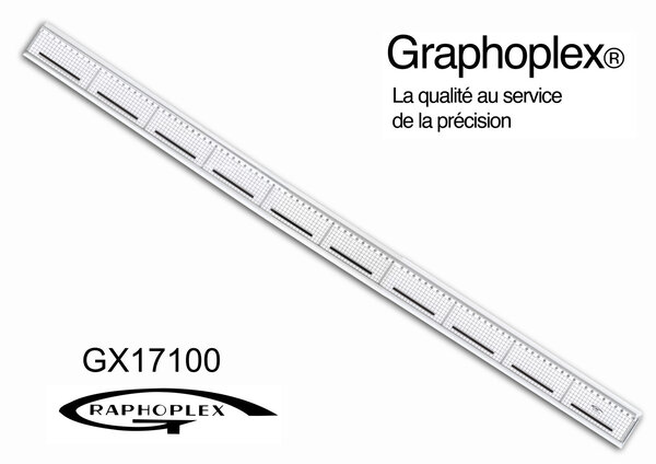 Règle de coupe bord acier anti-glisse quadrillée 100cm