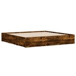 vidaXL Cadre de lit avec tiroirs sans matelas chêne fumé 160x200 cm