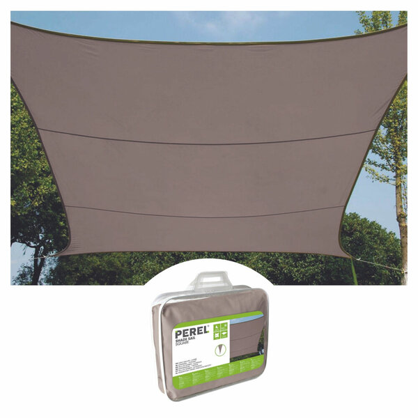 Perel Voile d'ombrage  hydrofuge  5 x 5 m  160 g/m²  polyester  carré  taupe