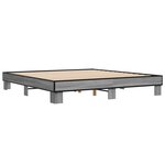 vidaXL Cadre de lit sonoma gris 200x200 cm bois d'ingénierie et métal