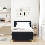 Lit à ressorts vidaXL noir 90x190 cm avec matelas