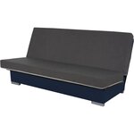 Banquette clic clac 3 places KYLIAN - Tissu bleu - 192 x 97 x 90 cm - Couchage 120 x 190 cm