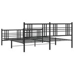 vidaXL Cadre de lit métal sans matelas avec pied de lit noir 200x200cm
