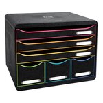 Module De Classement Storebox 6 Tiroirs Black Office - Noir/arlequin - Exacompta