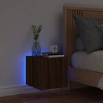 vidaXL Meuble TV mural avec lumières LED chêne marron 30 5x35x30 cm