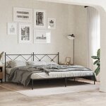 vidaXL Cadre de lit métal sans matelas avec tête de lit noir 193x203cm