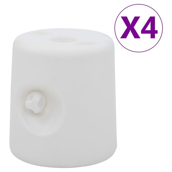 vidaXL Poids de tonnelle 4 Pièces PE Blanc