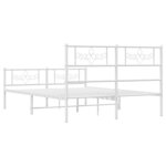 vidaXL Cadre de lit métal sans matelas et pied de lit blanc 150x200 cm