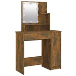 vidaXL Ensemble de coiffeuse avec LED Chêne fumé Bois d'ingénierie