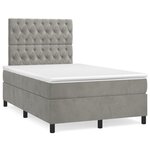 vidaXL Sommier à lattes de lit avec matelas LED gris clair 120x190 cm