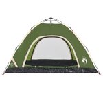 vidaXL Tente de camping 4 personnes vert libération rapide