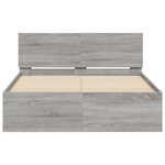 vidaXL Cadre de lit sans matelas sonoma gris 120x190 cm