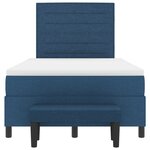 vidaXL Lit à ressorts avec matelas et banc bleu 120x200 cm en tissu