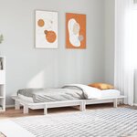 vidaXL Cadre de lit sans matelas blanc 100x200 cm bois de pin massif