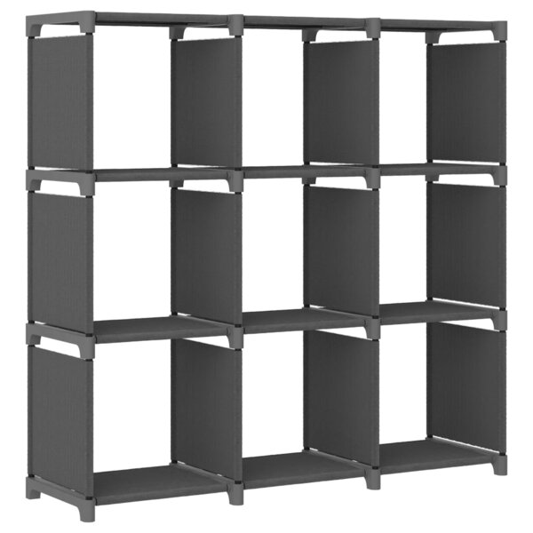 vidaXL Étagère d'affichage 9 cubes Gris 103x30x107 5 cm Tissu
