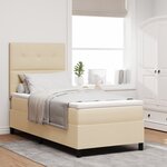 vidaXL Lit Box Spring avec Matelas Crème 90x200 cm Tissu