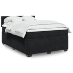 vidaXL Sommier à lattes de lit avec matelas Noir 140x200 cm Velours