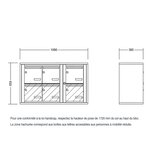 Bloc collectif Leabox 3x2  grade 3  simple face  intérieur  fixation murale  gris clair ral 7035 finition brillante