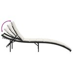 vidaXL Chaises longues lot de 2 avec coussins noir résine tressée