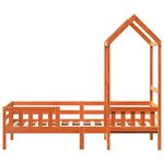 vidaXL Cadre de lit avec toit sans matelas cire marron 90x190 cm