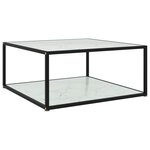 vidaXL Table basse Blanc 80x80x35 cm Verre trempé