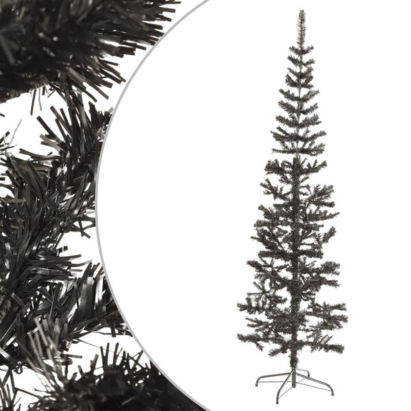 vidaXL Sapin de Noël étroit Noir 210 cm
