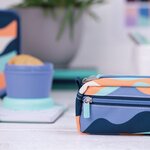 Trousse rectangulaire 2 fermetures éclair série The Fun Bleu