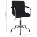 vidaXL Chaise pivotante de salle à manger Noir Tissu